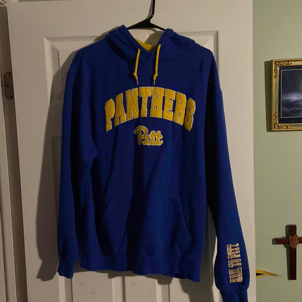 Panther Pitt Blue and Yellow Pull-Over Hoodie